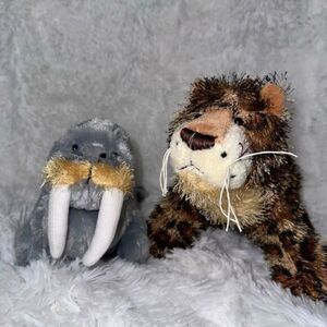 Ganz Webkinz Stuffed Animals Collectibles Walrus and Leopard Bundle